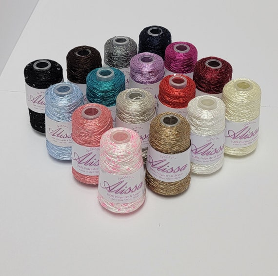 Hilo, Hilo con lentejuelas, 33 colores Hilo, Hilo con lentejuelas, 33 colores