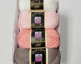 Yarn Gift Set - Bamboo/Cotton Yarn "Misty" - Yarn Lover, Cotton yarn, Gift for Her, Crocheting Yarn, Gift for Mom, Knitting Yarn