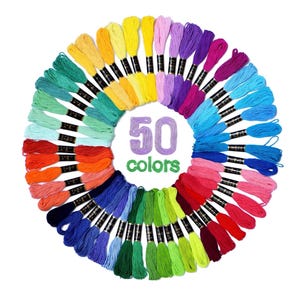 Embroidery Thread - 50 Piece Pack - Starter Embroidery Floss Set - Hand Embroidery Thread