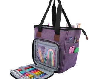 Yarn Bag - FREE SHIPPING - Crochet Tote Bag, Knitting Tote Bag, Portable Yarn Bag, Gift for Crocheter, Gift for Yarn Lover