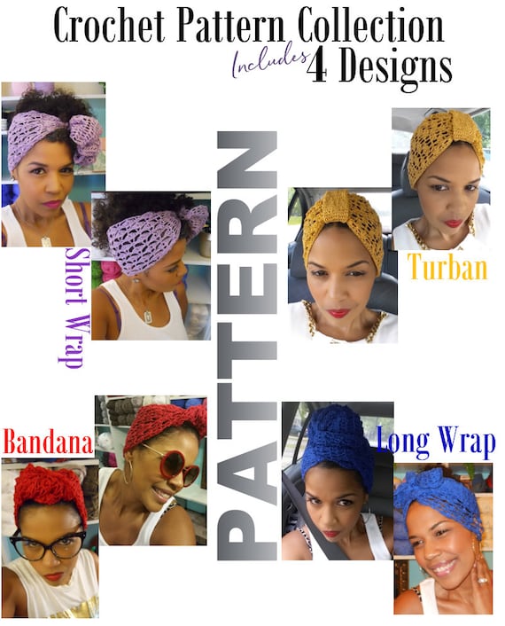 crochet hair wrap pattern