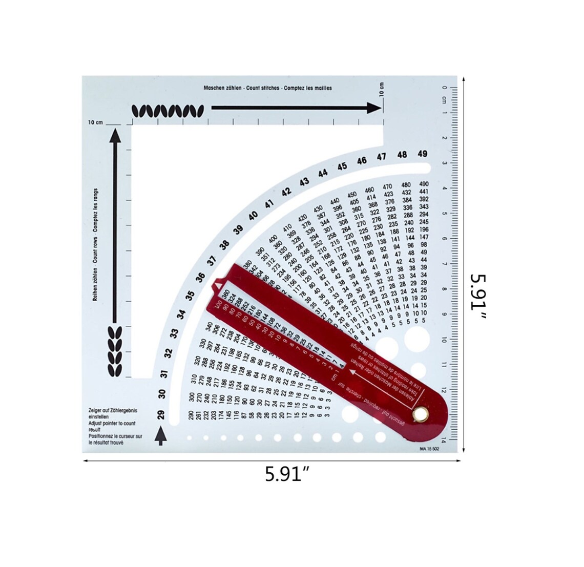 Stitch Distance Ruler Knitting Gauge Ruler - Knitting Stitch Calculator, Swatch Ruler, Stitch ...