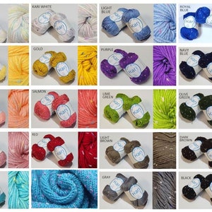 Yarn, Silk & Cotton Blended with Flecks, 4 Worsted Weight Yarn, Crochet Yarn, Knitting Yarn, Silk Yarn, Yarn for Baby Blanket, Organic yarn afbeelding 2