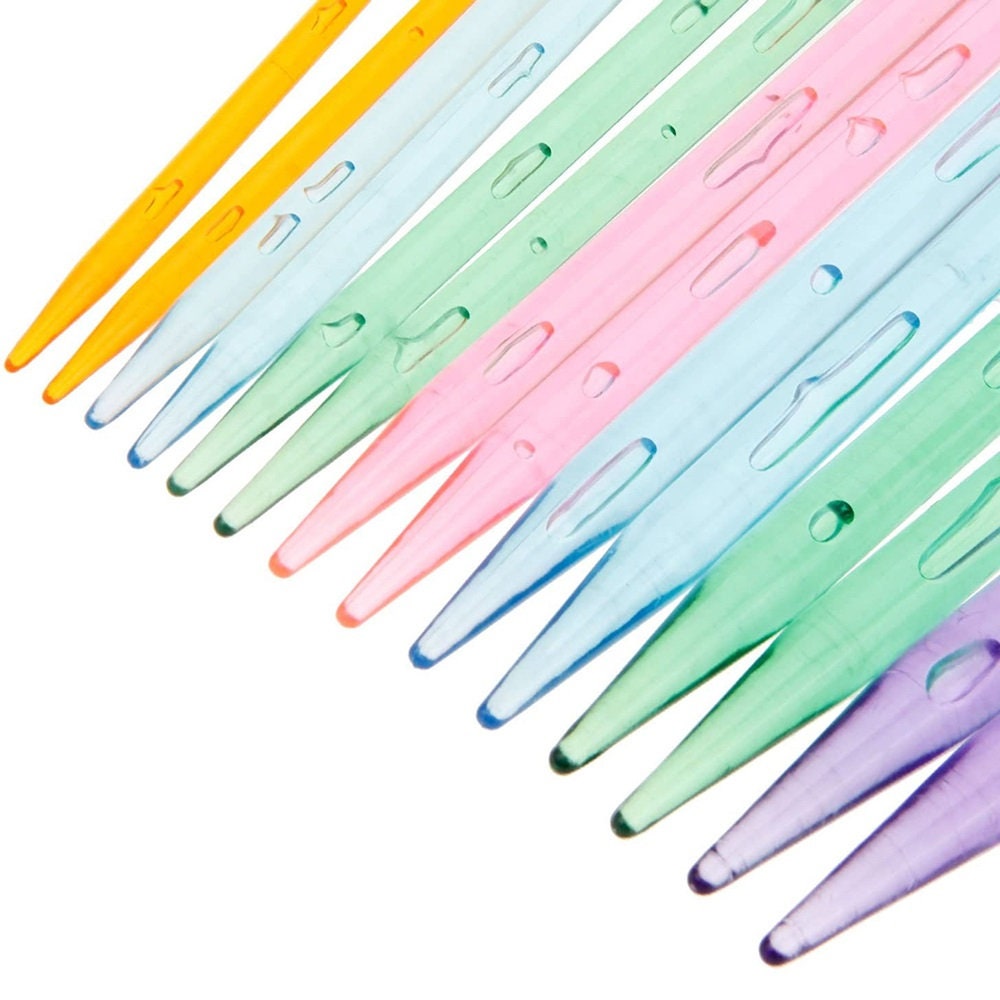 Single Pointed Knitting Needle Set - Includes 7 Pairs of LONG (14 ...