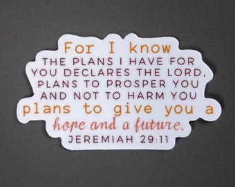 Jeremiah 29:11 Vinyl Sticker
