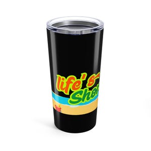 Vibrant Beach Life Tumbler - 20oz Travel Mug for Summer, Outdoor Adventures, Beach Lovers, Gifts for Friends, Summer Vibes