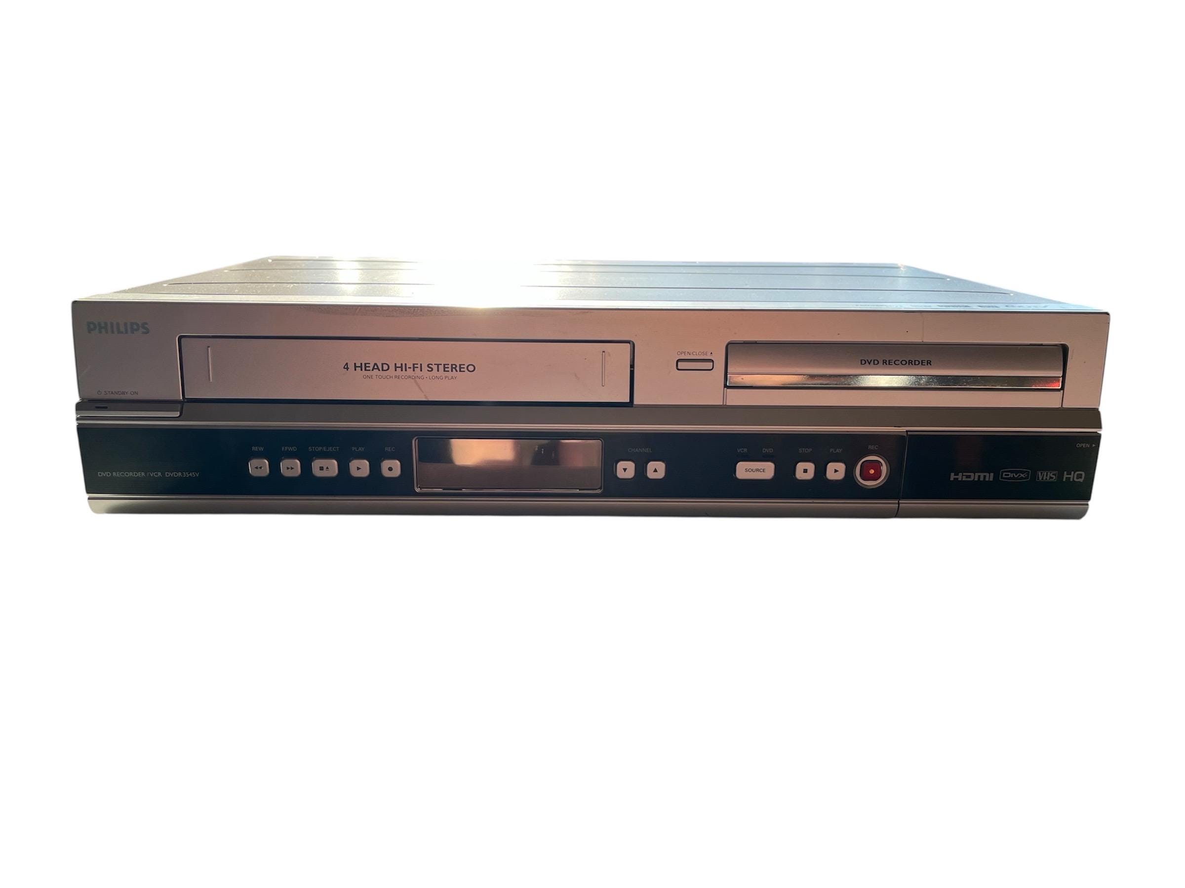 Philips DVDR3545V/37 DVD VCR Combo Player 4-Head Hi-Fi Stereo - No Remote