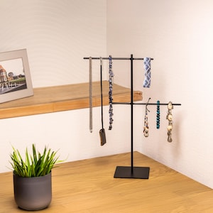 Suporte compacto de metal para joias – Cabide para colares, porta-relógios e pulseiras, suporte para óculos de sol