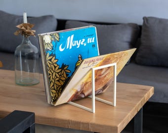 Stylish Vinyl Record Stand, Modern LP Holder, Handmade Metal Storage Rack