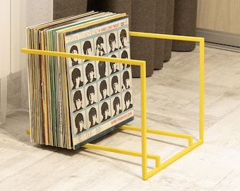 Record Holder Modern Vinyl Storage Record Organizer Metal LP Stand Handmade Music Shelf