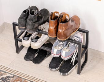 Modern Metal Shoe Rack Entryway Organizer, Boot & Shoe Storage