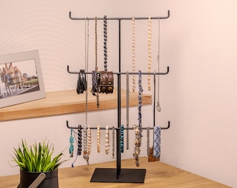 Minimalist Jewelry Stand Metal Organizer Necklace Holder Modern Display Rack Gift for Her