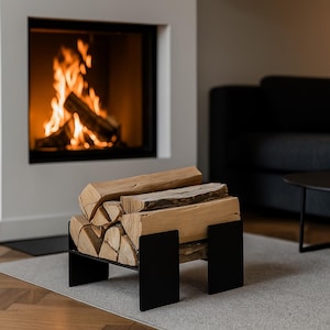 Modern Firewood Racks Functional Decor Wood Rack Handmade Log Holder For Indoor Outdoor Storage Stylish Organizer Gift For Fireplace Cabin
