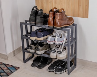 Modern Metal Shoe Rack – Minimalist Entryway Shoe Organizer, Multi-Tier Design