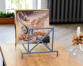 Vinyl Record Storage Rack - Handmade LP Holder, Geometric Music Shelf for Vinyl Lovers