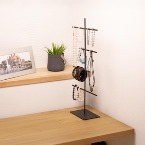 Elegant Metal Jewelry Holder – Minimalist Organizer for Necklaces, Earrings & Watches