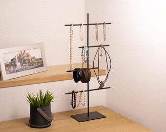 Minimalist Jewelry Organizer – Metal Stand for Necklaces, Earrings, Bracelets, Watches Storage