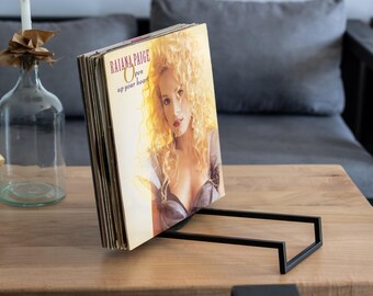 Minimalist Steel Vinyl Record Holder: LP Storage Display