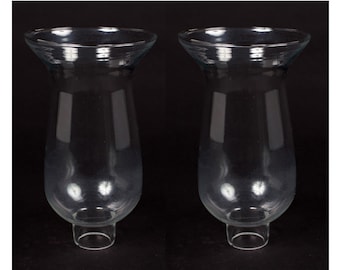 Clear Glass Hurricane Shade for Candle Holders or Candelabras Set/2  5&quot;Dx7.5&quot;H