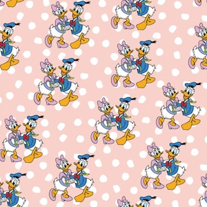 Cartoon Dancing Donald Duck Pattern Fabric,Pure Cotton Print Fabric By Half Yard