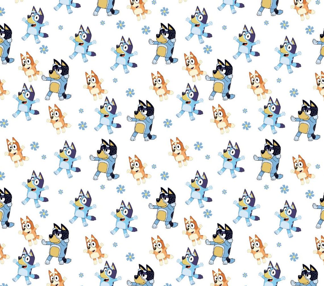 Bluey Dog Cartoon Fabric-cute Bluey With Bingo Cotton Fabric,pure ...