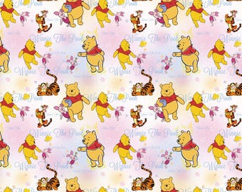 Cute Winnie Bear Cartoon Fabric-Winnie The Pooh Cotton Fabric,Pure Cotton Print Fabric By Half Yard