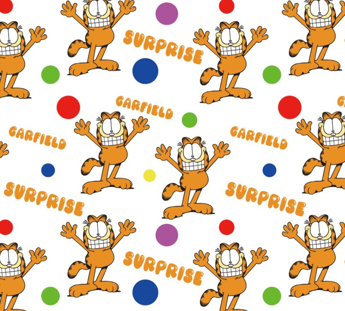 Laughing Garfield-happy Garfield Cats Pattern Cotton Fabric Colorful ...