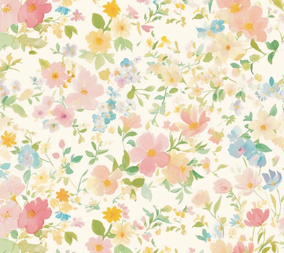 Spring Wildflower Floral Pattern Cotton Fabric Spring Pattern Fabric ...