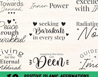 Islamic Affirmation SVG Bundle – Muslim Quotes for Faith, Modesty & Motivation