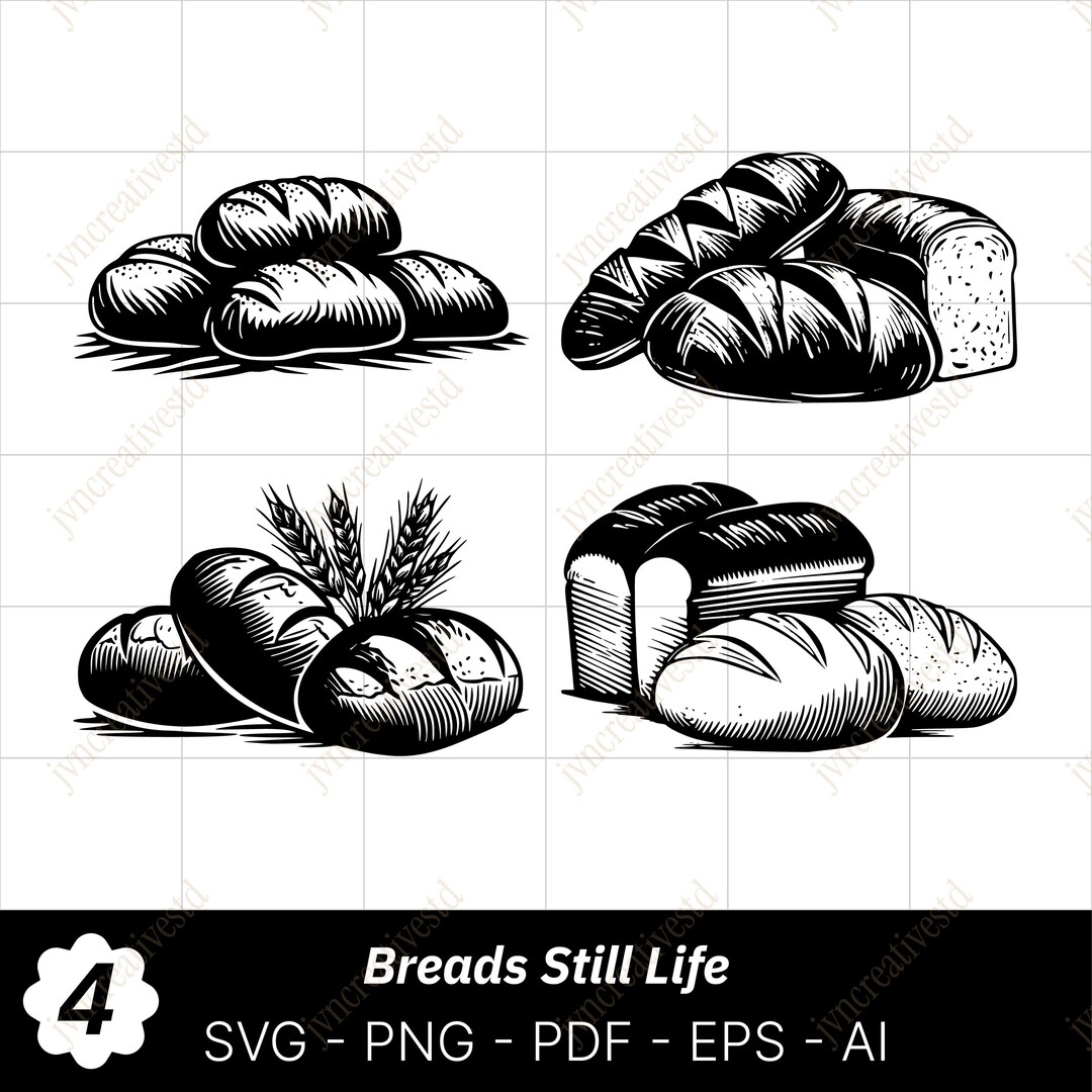 Rustic Loaf Vector Artisan Loaf Clipart Pack | Vector Files for DIY Projects, Decals ...