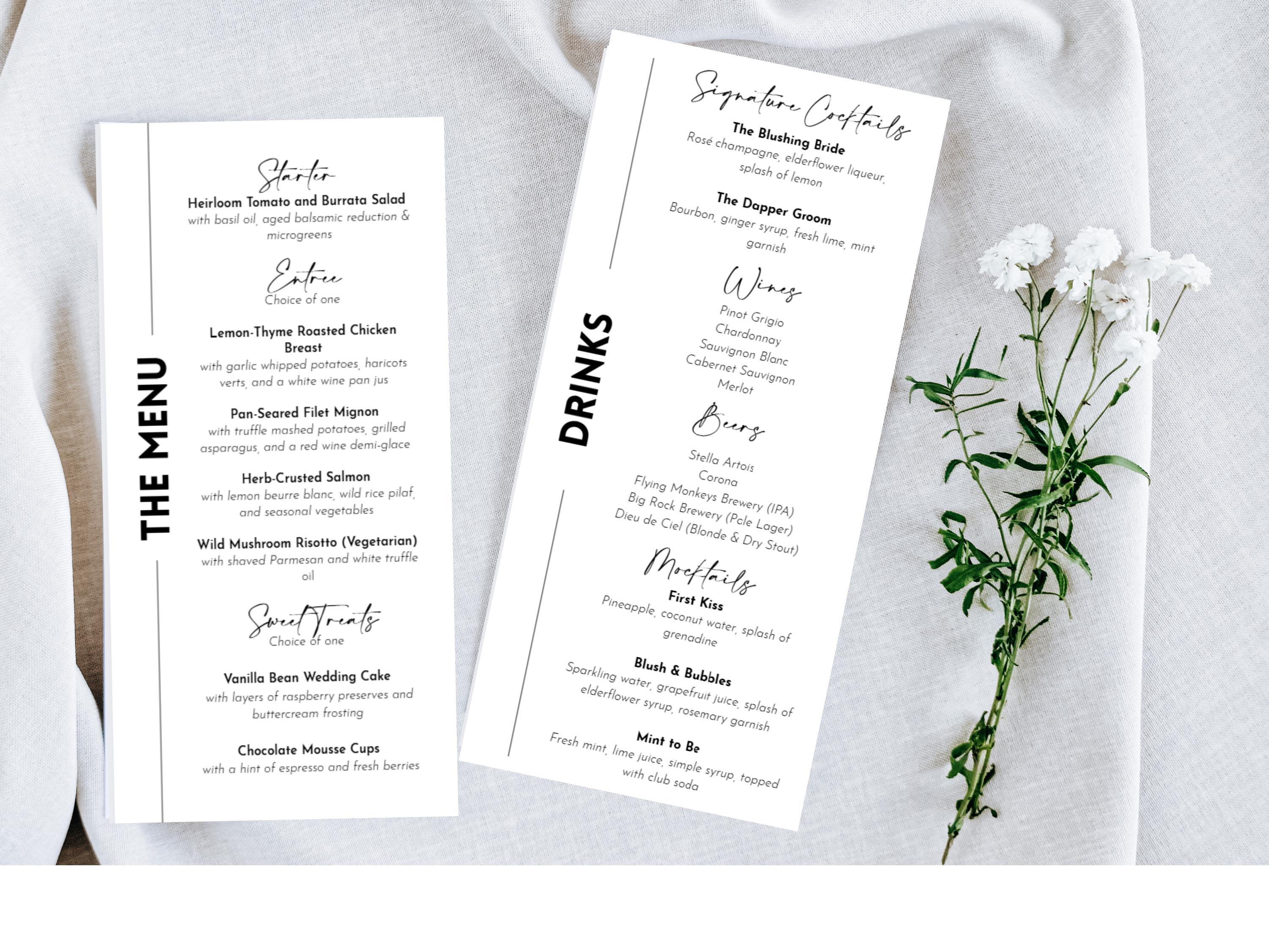 Invitation Essentials Essential Minimalist Wedding Invitation & Event Signage Set | Printable ...