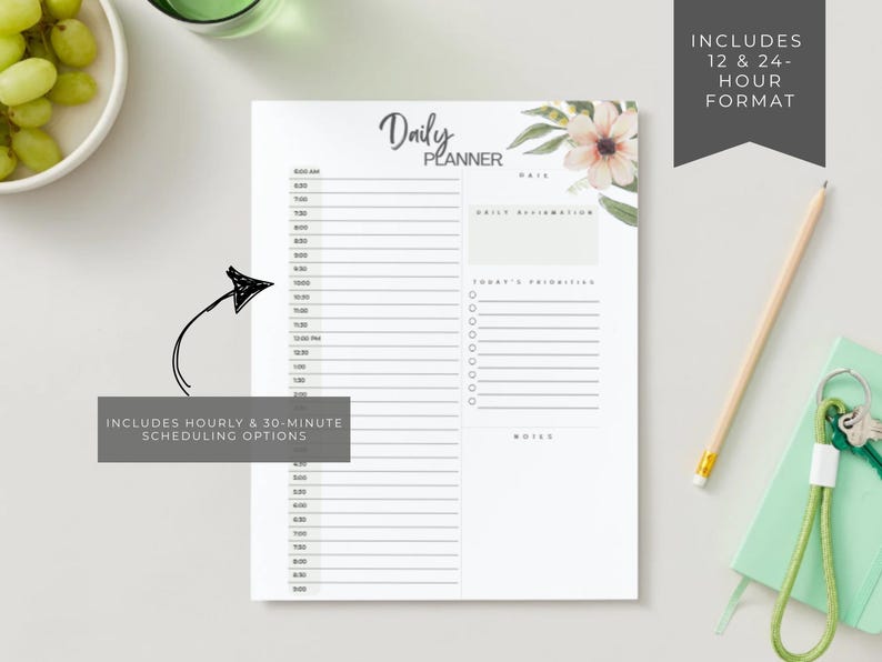 Printable Daily & Weekly Planner Bundle | Undated Planner L Digital ...