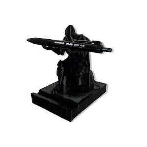Knight Pen & Phone Holder: Medieval Desk Decor, RPG Gift
