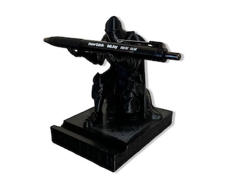 Knight Pen & Phone Holder: Medieval Desk Decor, RPG Gift