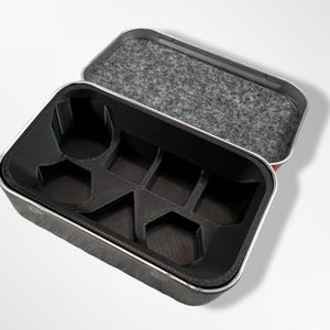 Altoid Tin Dice Insert | Divider Organizer for DnD & Pathfinder | Mini Dice Tray Holds 7 Dice | Black White Blue | Tin Not Included