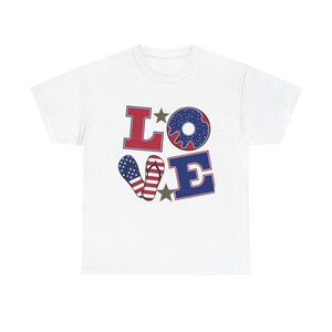 Patriotic Love Tee: Unisex Heavy Cotton Shirt for Independence Day, Casual Wear, Gift for Family & Friend, Summer Style