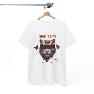 Sightless Tiger Tee, Unisex Heavy Cotton Shirt, Tiger Graphic T-Shirt, Gift for Animal Lovers, Unique Tee for Nature Enthusiasts