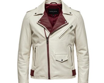 Vintage Two-tone Leather Motorcycle Jacket – Bristol 1970s Cafe