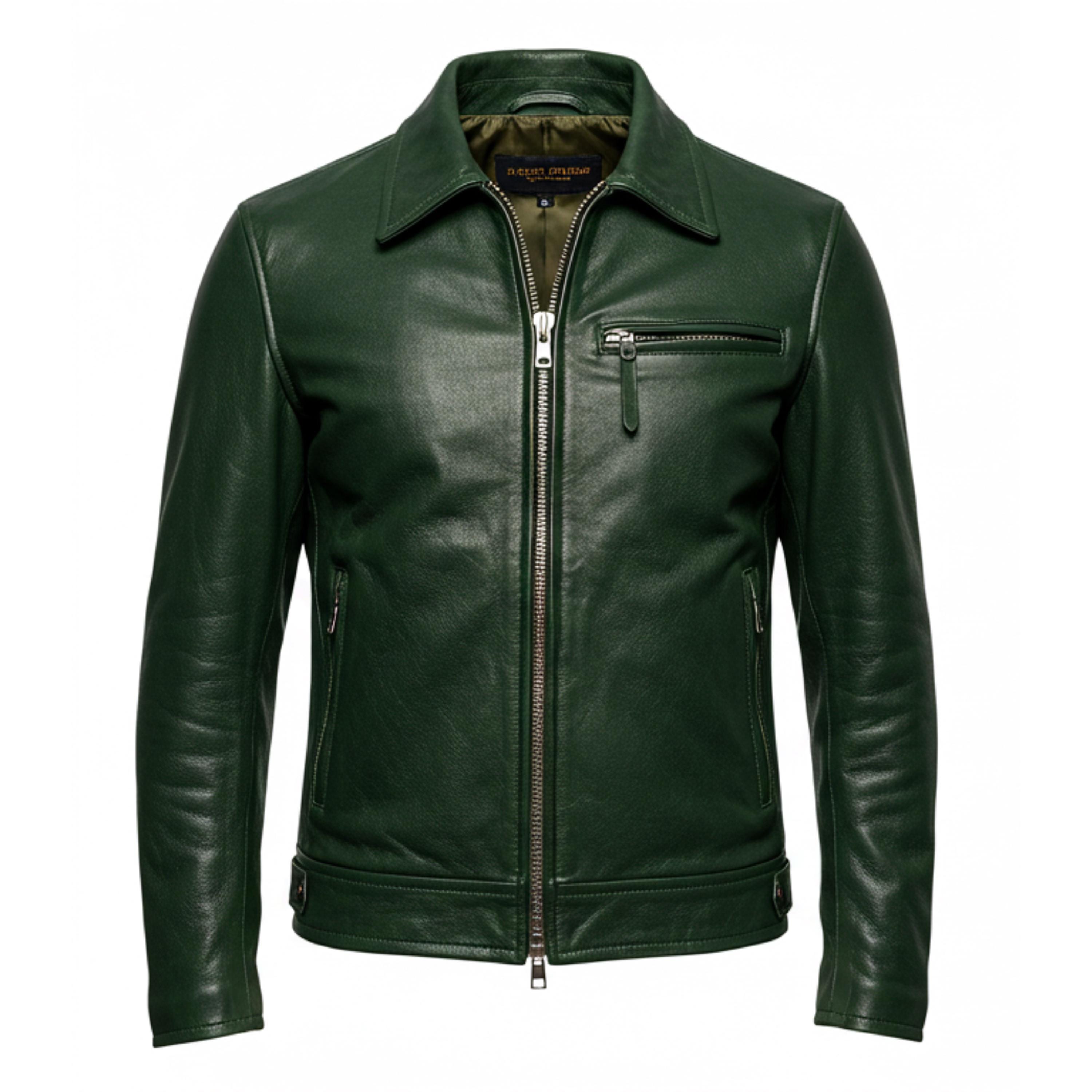 Green Leather Coat - Etsy Canada