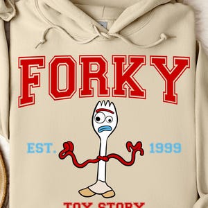 Moletom com capuz do Garfinho de Toy Story, personagem do Garfinho da Disney, moletom para viagem à Disneylândia, moletom com capuz do Garfinho, moletom com capuz da Disneylândia, presente de aniversário da Disney, Toy Story