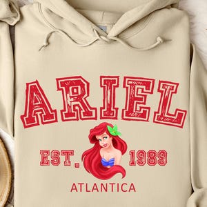 Princesses Ariel Hoodie, Disney Ariel Character, Disneyland Trip Sweatshirt, Ariel Hoodie, Disneyland Hoodie, Disney Birthday Gift, Mermaid