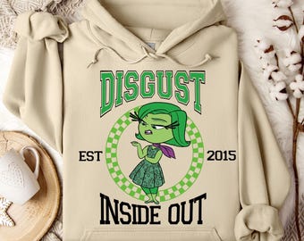 Inside Out Disgust Hoodie, Disney Disgust Character, Disneyland Trip Sweatshirt, Disgust Hoodie, Disneyland Hoodie, Disney Birthday Gift