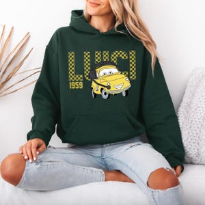 Lightning McQueen Luigi Hoodie, Disney Luigi Character, Disneyland Trip Sweatshirt, Luigi Hoodie, Disneyland Hoodie, Disney Birthday Gift image 3