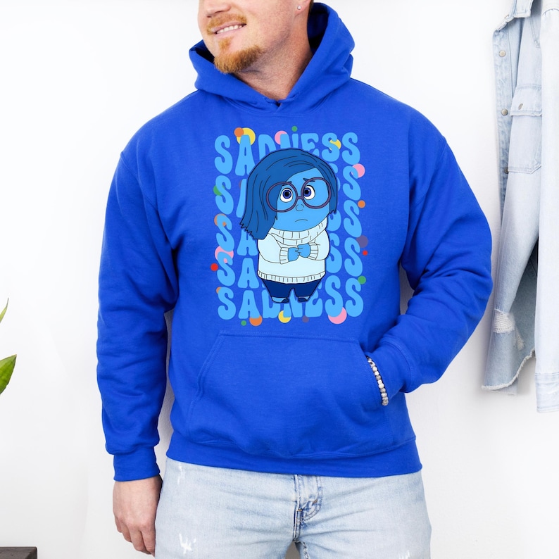 Inside Out Sadness Hoodie, Disney Sadness Character, Disneyland Trip Sweatshirt, Sadness Hoodie, Disneyland Hoodie, Disney Birthday Gift image 6