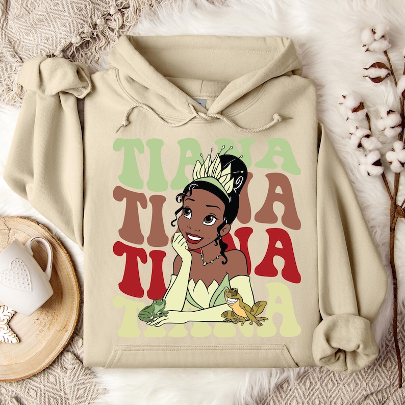 Princesses Tiana Hoodie, Disney Tiana Character, Disneyland Trip Sweatshirt, Tiana Hoodie, Disneyland Hoodie, Disney Birthday Gift, Princess Bild 1