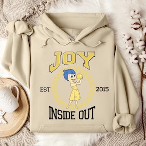 Sudadera con capucha de Joy de Inside Out, personaje de Joy de Disney, sudadera para viaje a Disneyland, sudadera con capucha de Joy, sudadera con capucha de Disneyland, regalo de cumpleaños de Disney, Inside Out imagen 1