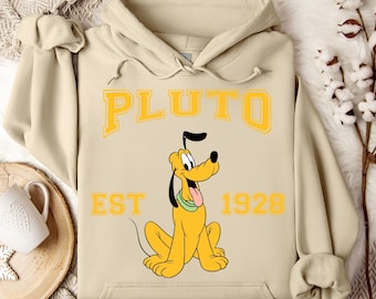 Mickey Mouse Pluto Hoodie, Disney Pluto Character, Disneyland Trip Sweatshirt, Pluto Hoodie, Disneyland Hoodie, Disney Birthday Gift, Pluto