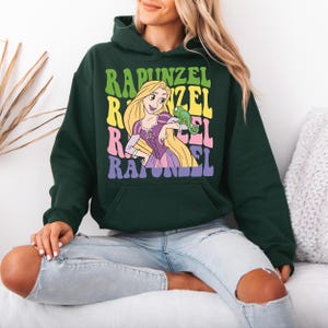 Sudadera con capucha de la princesa Rapunzel, personaje de Disney Rapunzel, sudadera para viaje a Disneyland, sudadera con capucha de Rapunzel, sudadera con capucha de Disneyland, regalo de cumpleaños de Disney imagen 3