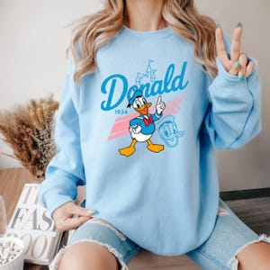 Sudadera con capucha de Donald Duck, personaje de Disney Donald, sudadera para viaje a Disneyland, sudadera con capucha de Donald Duck, sudadera con capucha de Disneyland, regalo de cumpleaños de Disney, Donald imagen 5