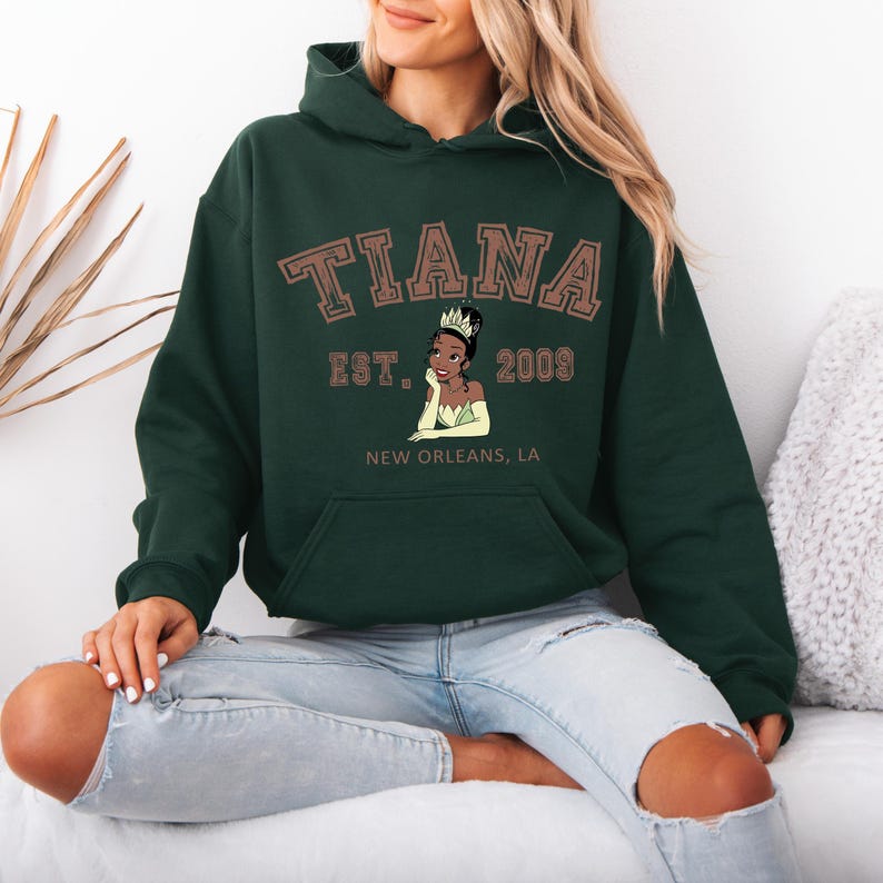 Princesses Tiana Hoodie, Disney Tiana Character, Disneyland Trip Sweatshirt, Tiana Hoodie, Disneyland Hoodie, Disney Birthday Gift, Princess image 3